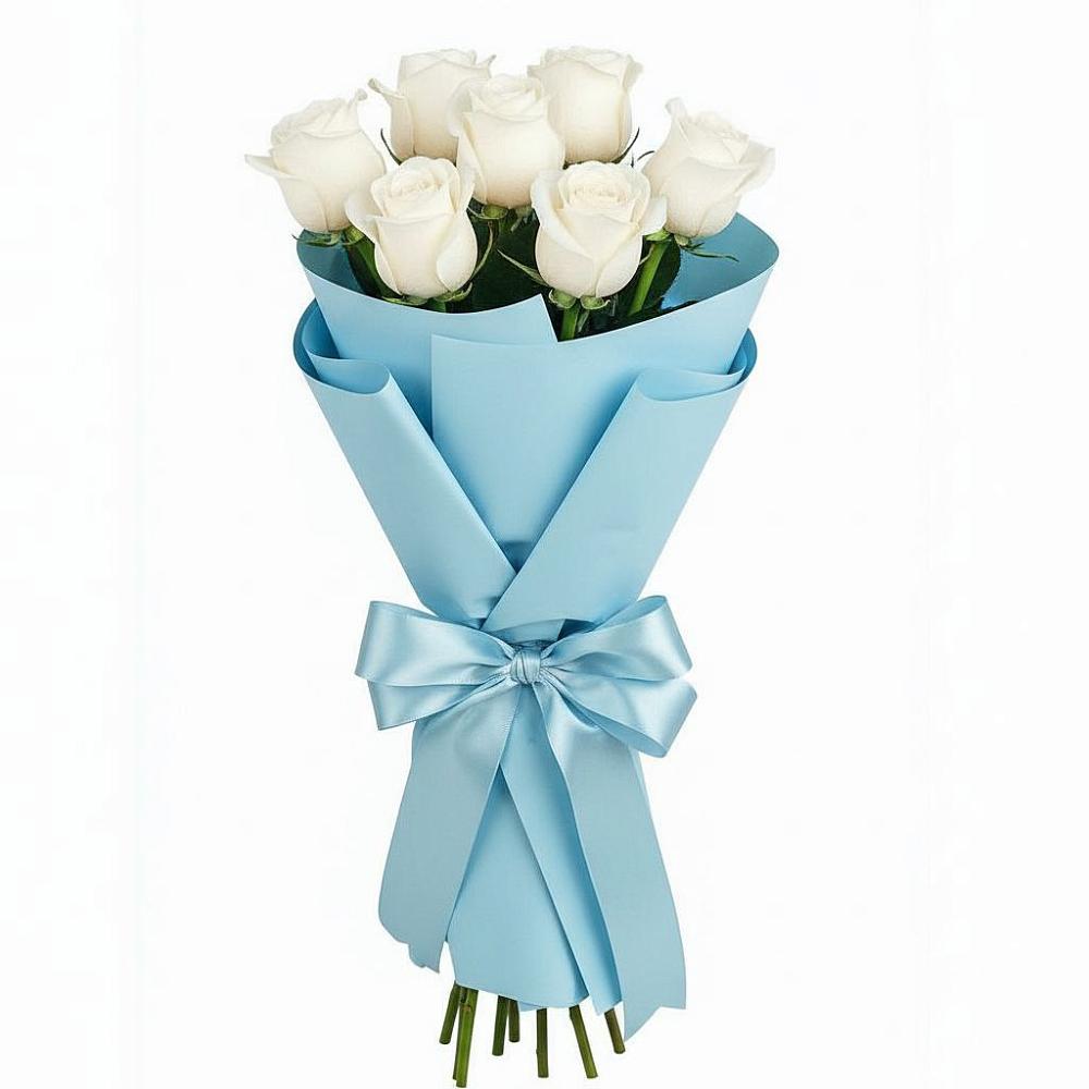 Букет 7 белых роз Проуд в Тамбовке