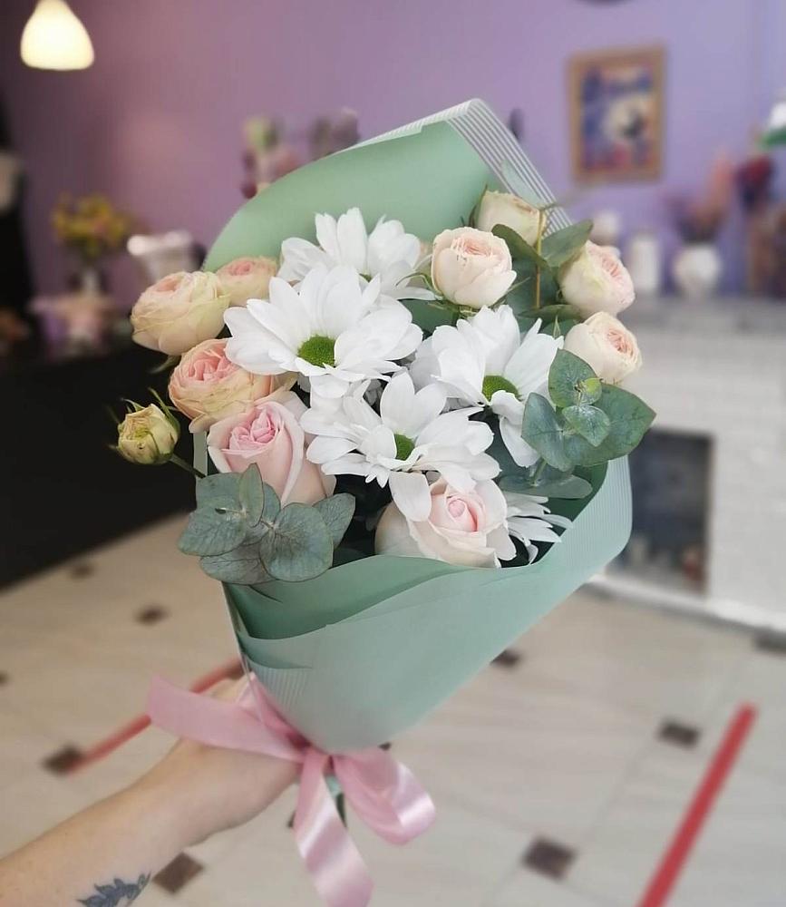 Букет цветов из: Хризантемы и Розы в Тамбовке