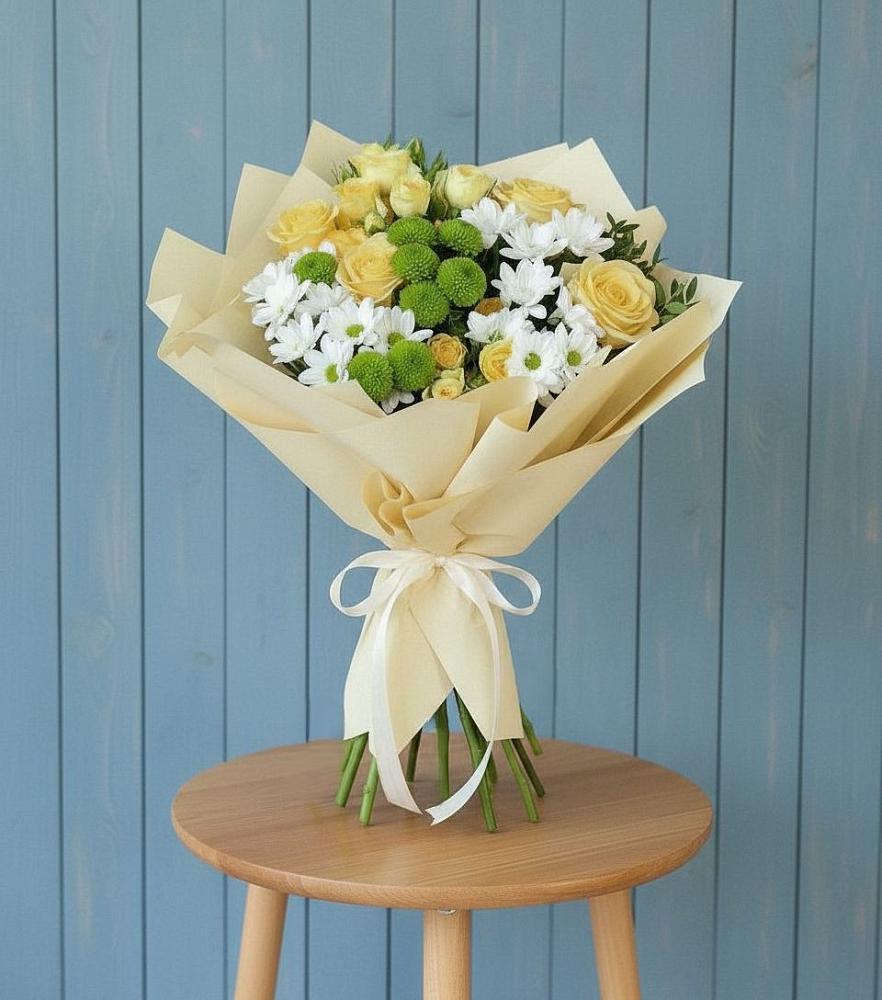 Букет цветов из: Хризантемы и Розы в Тамбовке