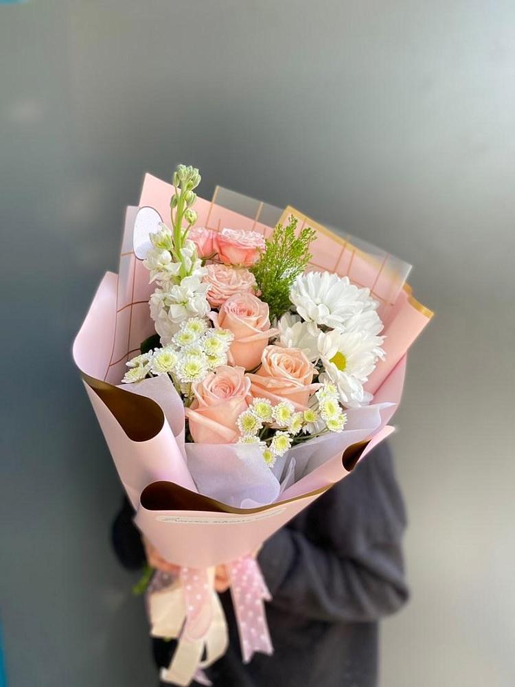 Букет цветов из: Хризантемы и Розы в Тамбовке