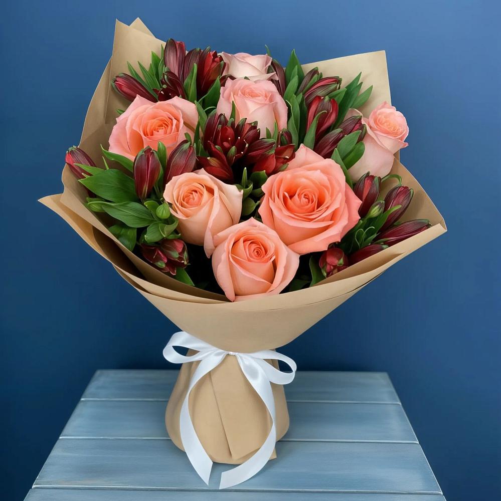 Букет цветов из: Розы и Альстромерии в Тамбовке