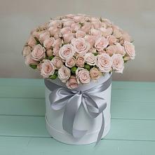 Цветочная композиция из Розы в шляпной коробке в Тамбовке