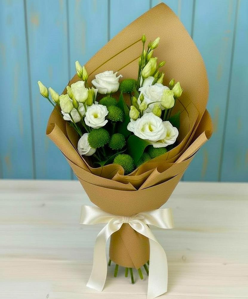 Букет цветов из: Хризантемы и Лизиантусы в Тамбовке