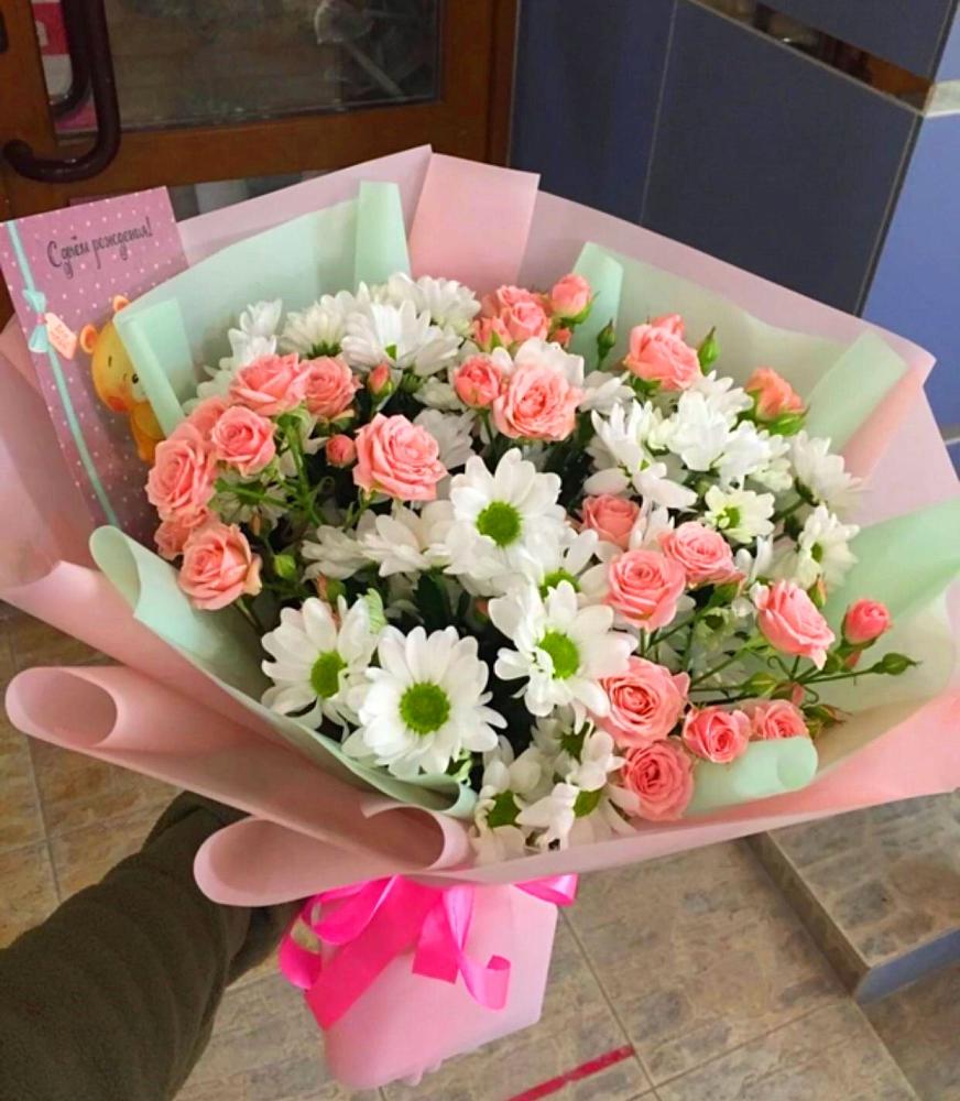 Букет цветов из: Розы и Хризантемы в Тамбовке