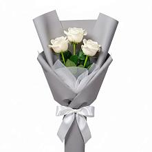 Букет 3 белые розы в Тамбовке