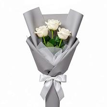 Букет 3 белые розы в Тамбовке