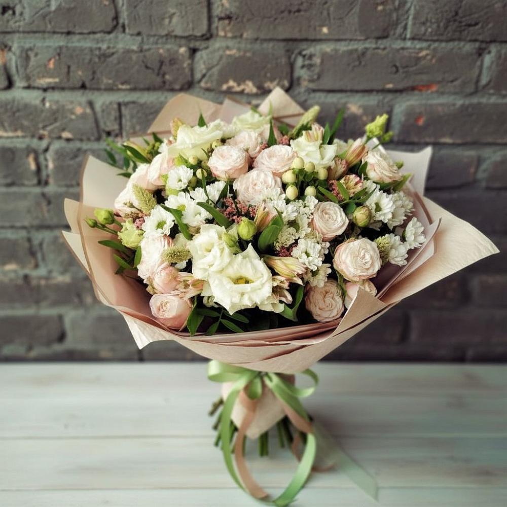 Букет цветов из: Альстромерии, Розы и Хризантемы в Тамбовке