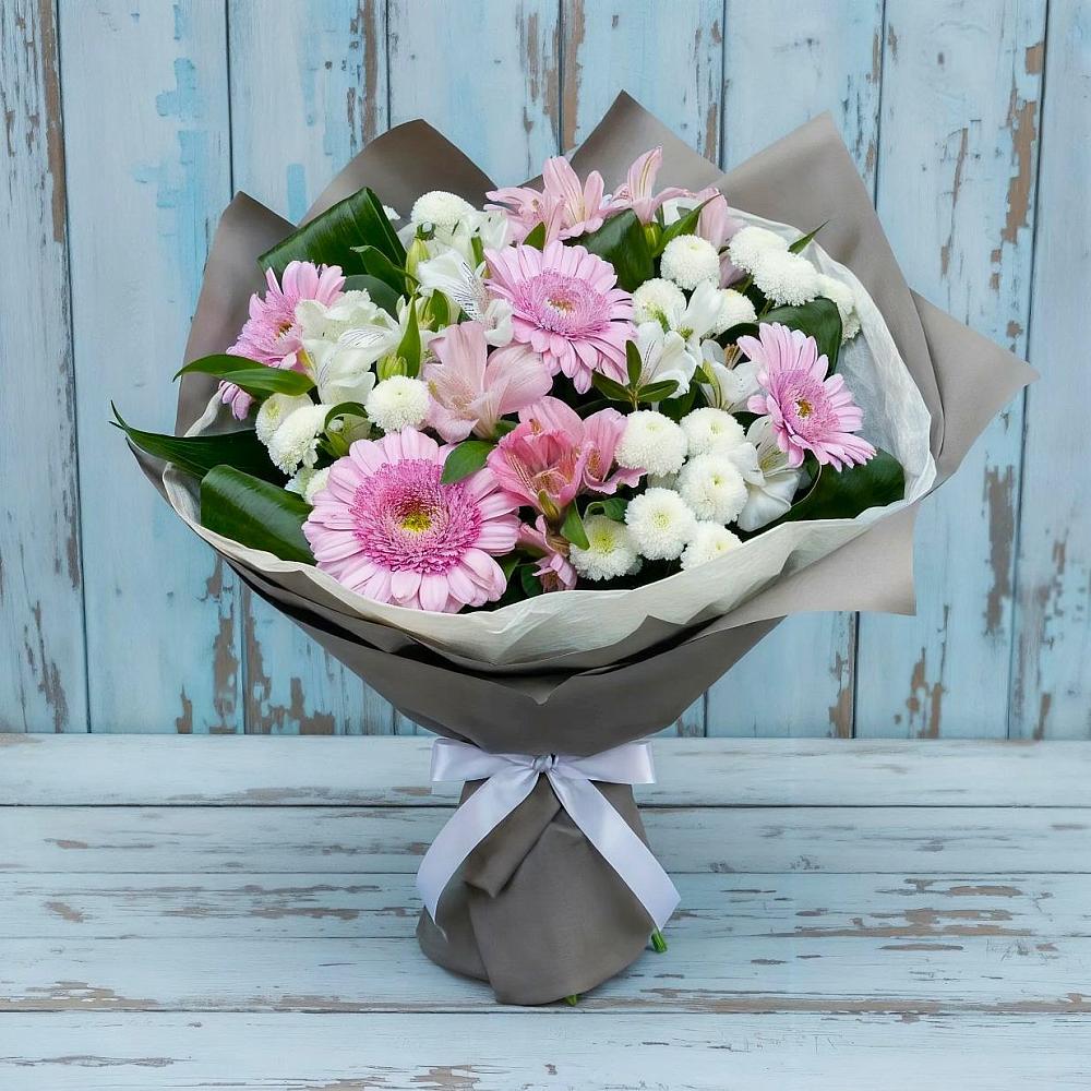 Букет цветов из: Герберы, Альстромерии и Хризантемы в Тамбовке