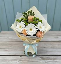 Букет цветов из:  Герберы, Розы и Хризантемы в Тамбовке