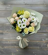 Букет цветов из:  Альстромерии, Розы и Хризантемы в Тамбовке