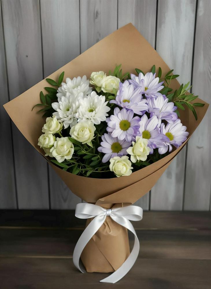 Букет цветов из: Хризантемы и Розы в Тамбовке